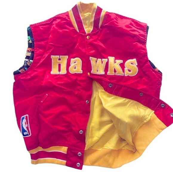 Atlanta hawks nba vintage starter jacket coogi sweater custom vest large xl 90s